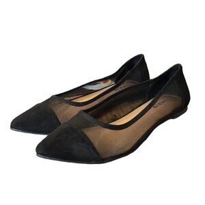 Torrid Black Mesh and Velvet Flats Wide